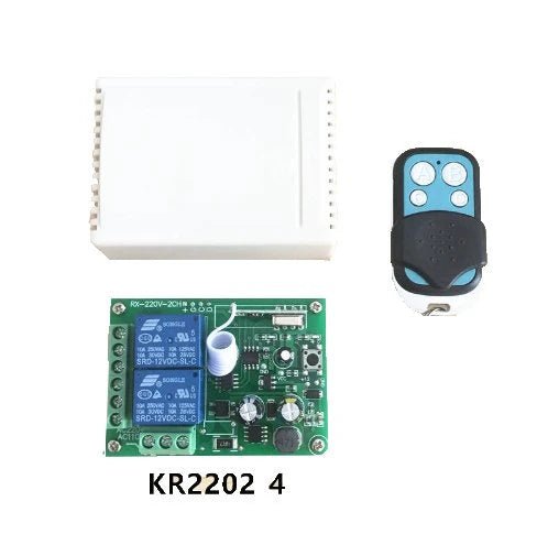 QIACHIP KR2202 - 4&KT01/KT05 Wireless Remote Control Switch AC 250V 110V 120V 220V 230V 2 - Channels Relay Receiver Module and RF 433 Mhz Remote Controls - Hengs