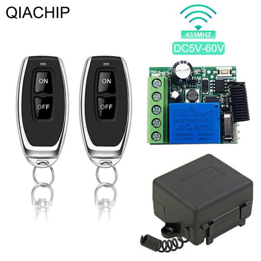 QIACHIP KR3001A RF 433MHz Remote control 1 channel Dry contact switch Wide voltage power supply DC 5v 9v 12v 24v 36v 48v 60v 10A relay 1ch - Hengs