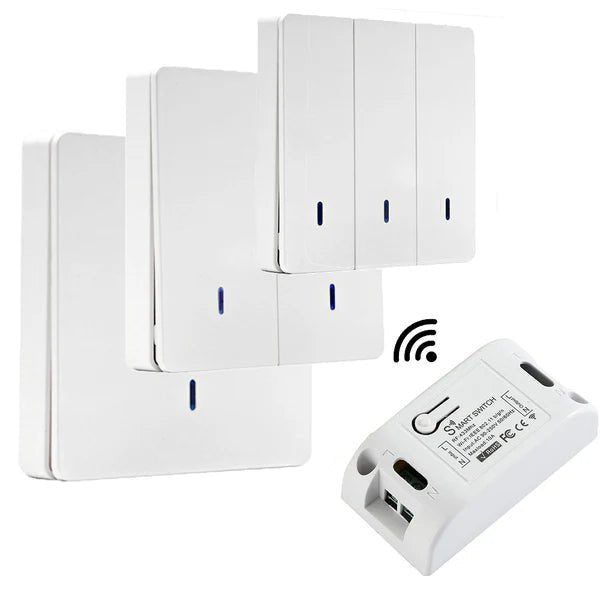 QIACHIP 433 Mhz Wireless RF Wall Panel Transmitter/Best WiFi Smart Light Switches 110V 220V Home Automation Google Home WP8601&KR2201W - Hengs