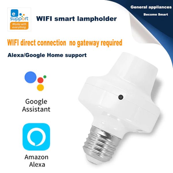 QIACHIP Bluetooth Smart Remote Control Light Socket E26 E27 Bulb Adapter Switch eWeLink APP Bluetooth 2.4G Smart Lamp Holder Remote Controller Timing Delay QA - DT03 Compatible SONOFF - Hengs