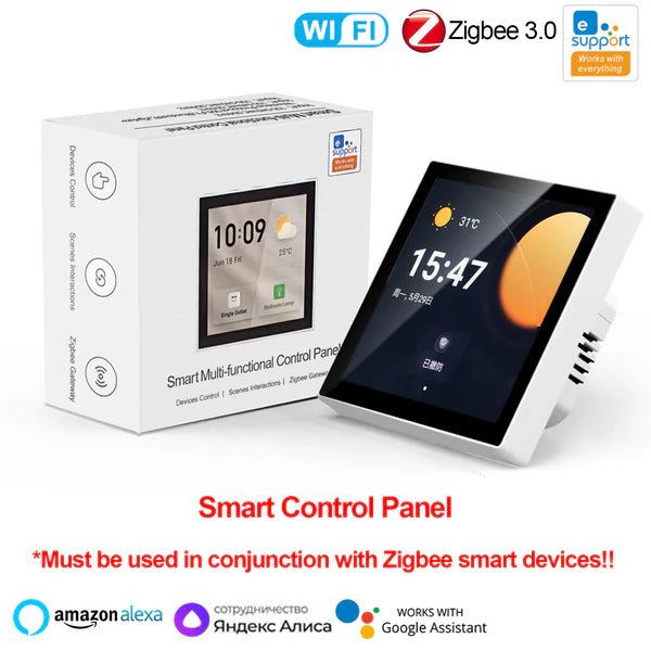 QIACHIP CKPanel PRO Smart Home Control Panel Wall Thermostat Display Scene Switch For Alexa Google Home, Built - in ZigBee Gateway Smart Scene Wall Switch - Hengs