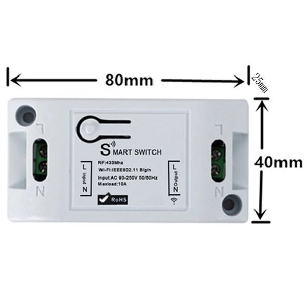 QIACHIP KR2201W 220V 1CH WiFi Smart Light Switches | Home Automation Google Home | 433MHz - Hengs