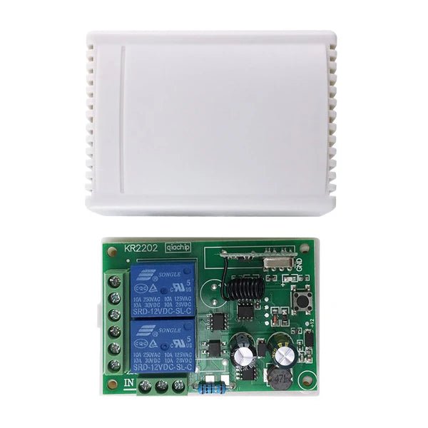 QIACHIP KR2202 - 4&KT01/KT05 Wireless Remote Control Switch AC 250V 110V 120V 220V 230V 2 - Channels Relay Receiver Module and RF 433 Mhz Remote Controls - Hengs