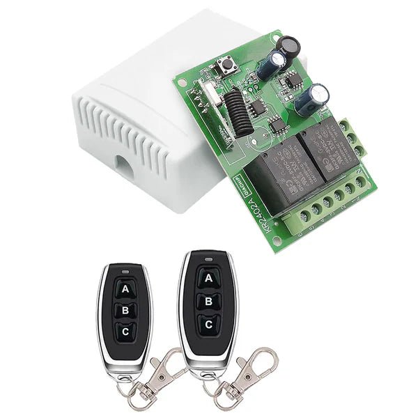 QIACHIP KR2402A RF 433MHZ DC6V 9V 12V 24V 30V 2CH Wireless remote control switch 10A Relay dry contact Circuit 433MHz DIY For forward and reverse DC motors Access Control, Electromagnetic Locks, Magnetic Locks garage door Rolling shutters Curtain motors - Hengs
