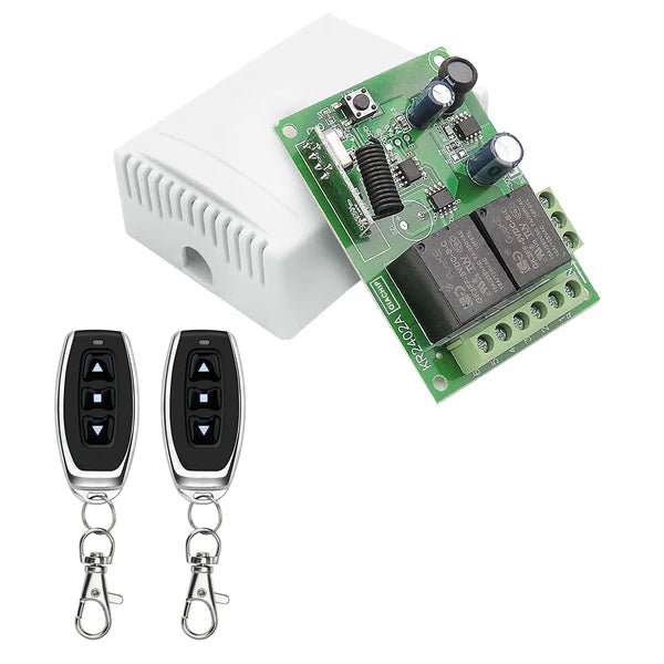 QIACHIP KR2402A RF 433MHZ DC6V 9V 12V 24V 30V 2CH Wireless remote control switch 10A Relay dry contact Circuit 433MHz DIY For forward and reverse DC motors Access Control, Electromagnetic Locks, Magnetic Locks garage door Rolling shutters Curtain motors - Hengs