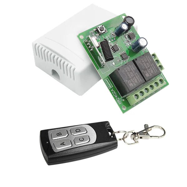 QIACHIP KR2402A RF 433MHZ DC6V 9V 12V 24V 30V 2CH Wireless remote control switch 10A Relay dry contact Circuit 433MHz DIY For forward and reverse DC motors Access Control, Electromagnetic Locks, Magnetic Locks garage door Rolling shutters Curtain motors - Hengs