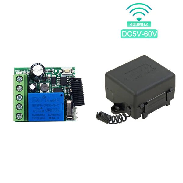 QIACHIP KR3001A RF 433MHz Remote control 1 channel Dry contact switch Wide voltage power supply DC 5v 9v 12v 24v 36v 48v 60v 10A relay 1ch - Hengs