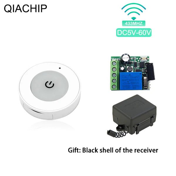 QIACHIP KR3001A RF 433MHz Remote control 1 channel Dry contact switch Wide voltage power supply DC 5v 9v 12v 24v 36v 48v 60v 10A relay 1ch - Hengs