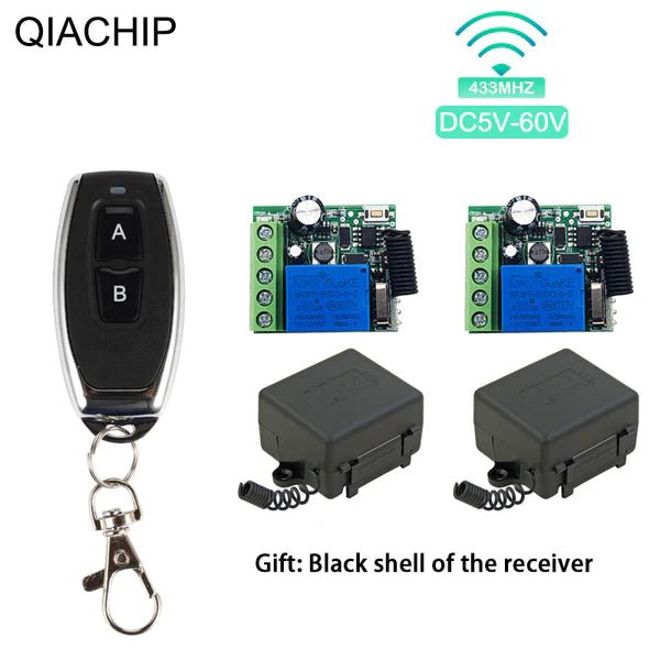 QIACHIP KR3001A RF 433MHz Remote control 1 channel Dry contact switch Wide voltage power supply DC 5v 9v 12v 24v 36v 48v 60v 10A relay 1ch - Hengs