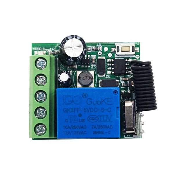 QIACHIP KR3001A RF 433MHz Remote control 1 channel Dry contact switch Wide voltage power supply DC 5v 9v 12v 24v 36v 48v 60v 10A relay 1ch - Hengs