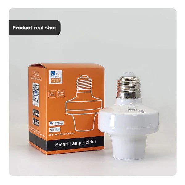 QIACHIP WiFi Smart Lamp Holder Remote Control Light Socket E26 E27 Bulb Socket Adapter, eWeLink APP Remote Timing, Compatible with Alexa and Google(Wi - Fi + 2.4G) - Hengs