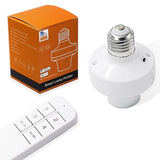 QIACHIP WiFi Smart Lamp Holder Remote Control Light Socket E26 E27 Bulb Socket Adapter, eWeLink APP Remote Timing, Compatible with Alexa and Google(Wi - Fi + 2.4G) - Hengs